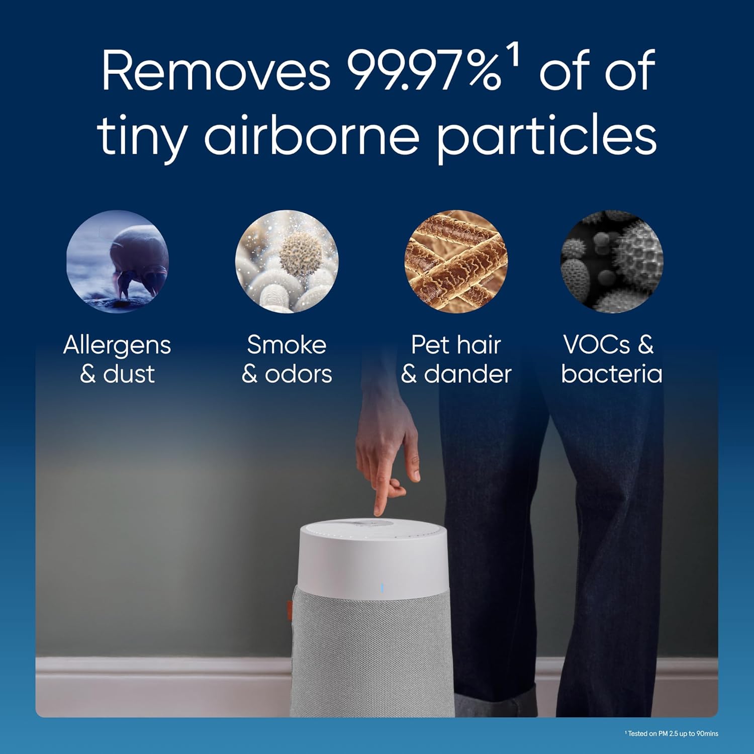 BLUEAIR 2-in-1 Purify + Humidify: Air Purifier and Humidifier with HEPASilent™ and 360° InvisibleMist™ Technology, Top Pour - covers 1,726 sqft in 60 minutes - Perfectly balanced air, one product
