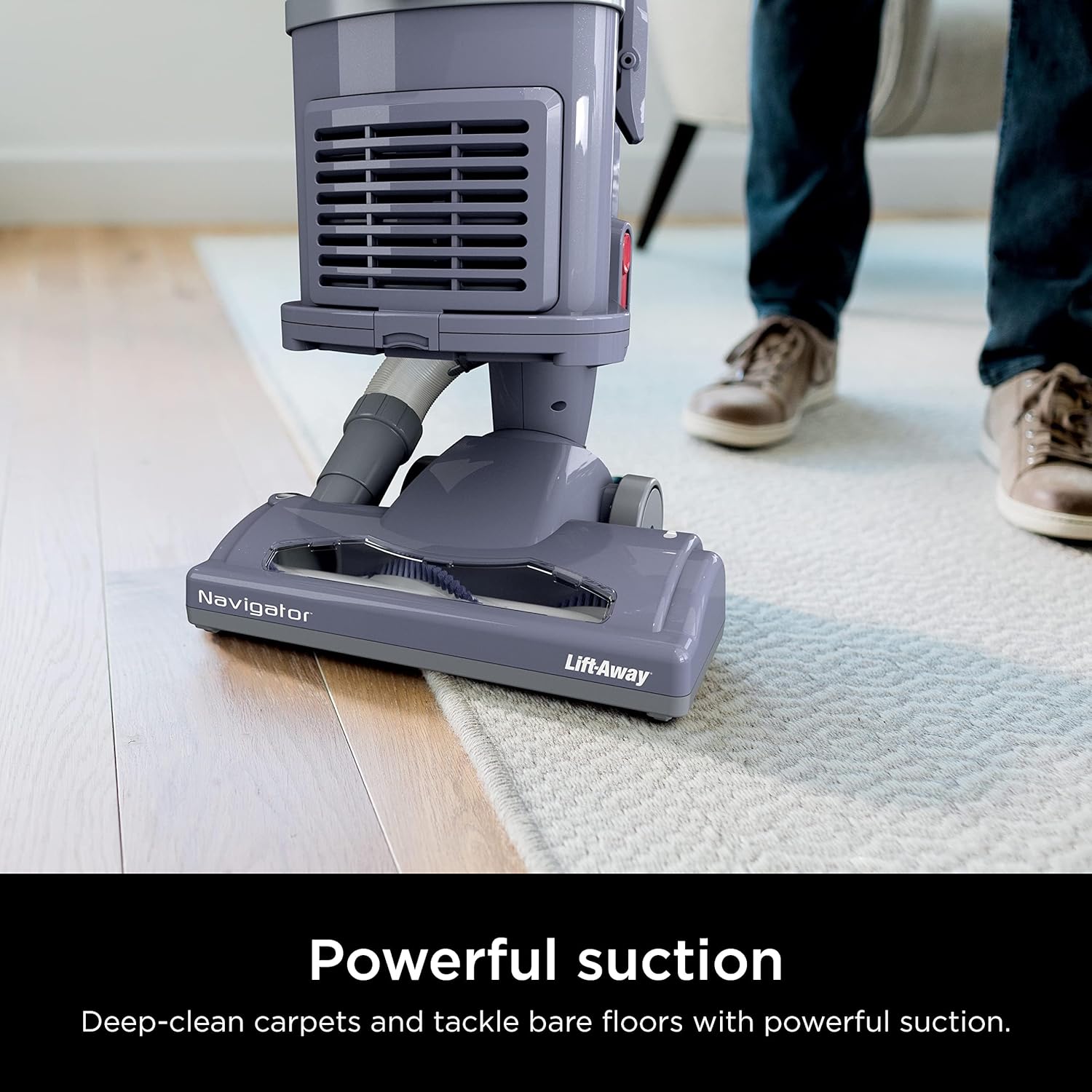 Shark Upright Vacuum, Navigator Lift-Away with Swivel Steering, HEPA Filter, XL Dust Cup, Pet Power, Dusting Brush, and Crevice Tool, Perfect for Pet Hair, White/Silver, NV356E