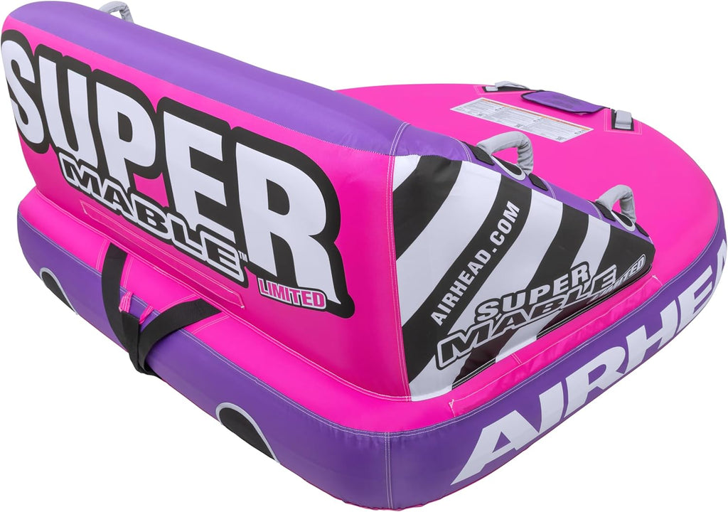 Airhead Mable Inflatable Towable Tube, 1-4 Rider Models, Dual Tow Points, Full Nylon Cover, EVA Foam Pads, Patented Speed Valve, Boat Tubes and Towables
