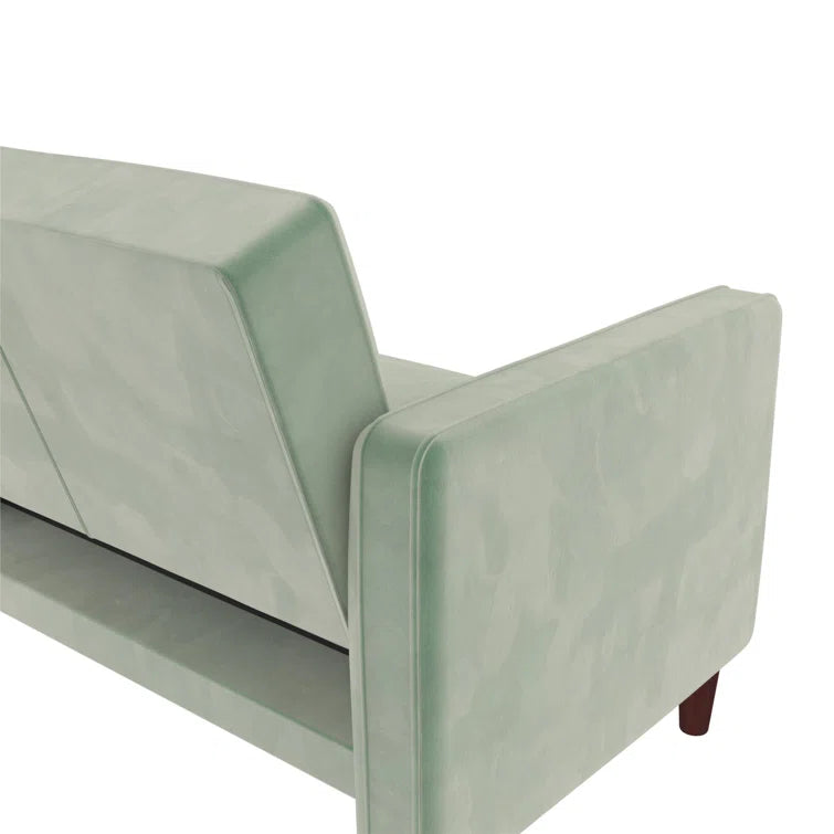 Perdue 81.5" Velvet Square Arm Convertible Sofa