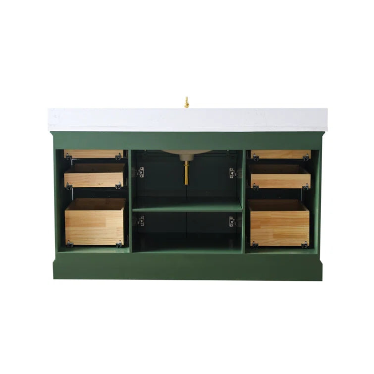Annaline 60'' Single Bathroom Vanity with Engineered Stone Top
