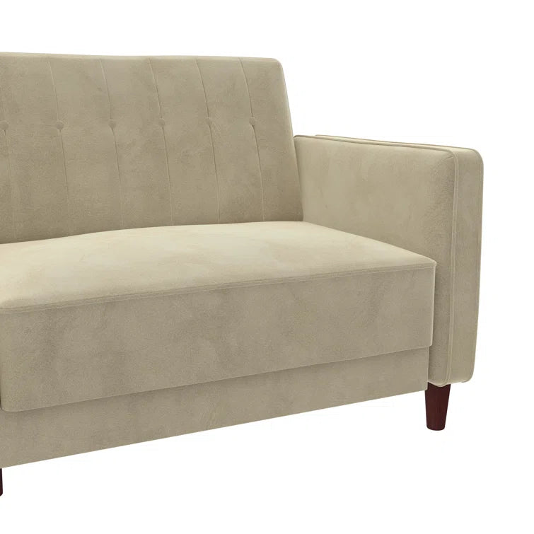 Perdue 81.5" Velvet Square Arm Convertible Sofa