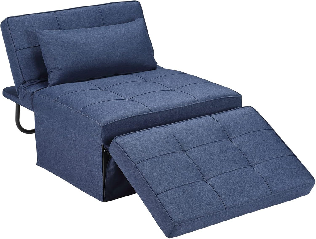 Sofa Bed, 4 in 1 Multi-Function Folding Ottoman Breathable Linen Couch Bed with Adjustable Backrest Modern Convertible Chair for Living Room Apartment Office