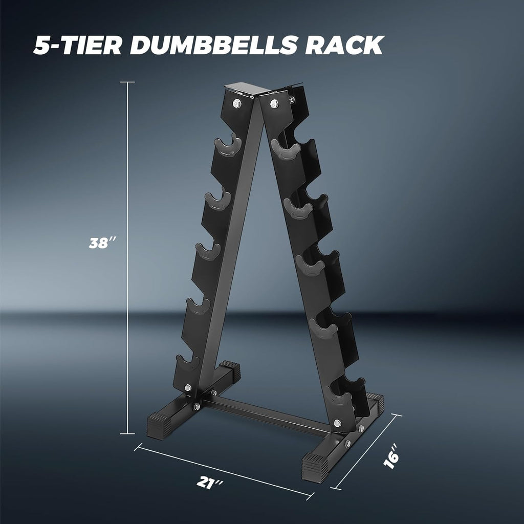RITFIT 300/350/450/650/180/200/210 LB Rubber Hex Dumbbells Set with Optional Dumbbell Rack, Multi Weight Set to Choose, Ideal for Home Gym and Fitness