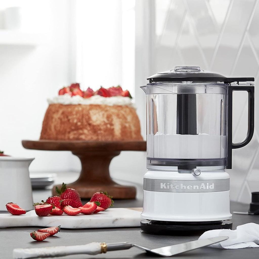 KitchenAid 9-Speed Hand Mixer with Turbo Beater II Accessories and 5 Cup Food Chopper - White