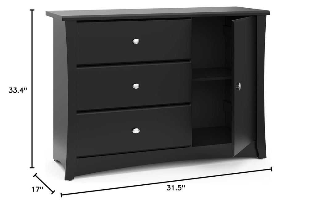 Storkcraft Crescent 6 Drawer Double Dresser (Pebble Gray) – GREENGUARD Gold Certified, For Nursery, Dresser, Kids Nursery Organizer, Chest of Drawers