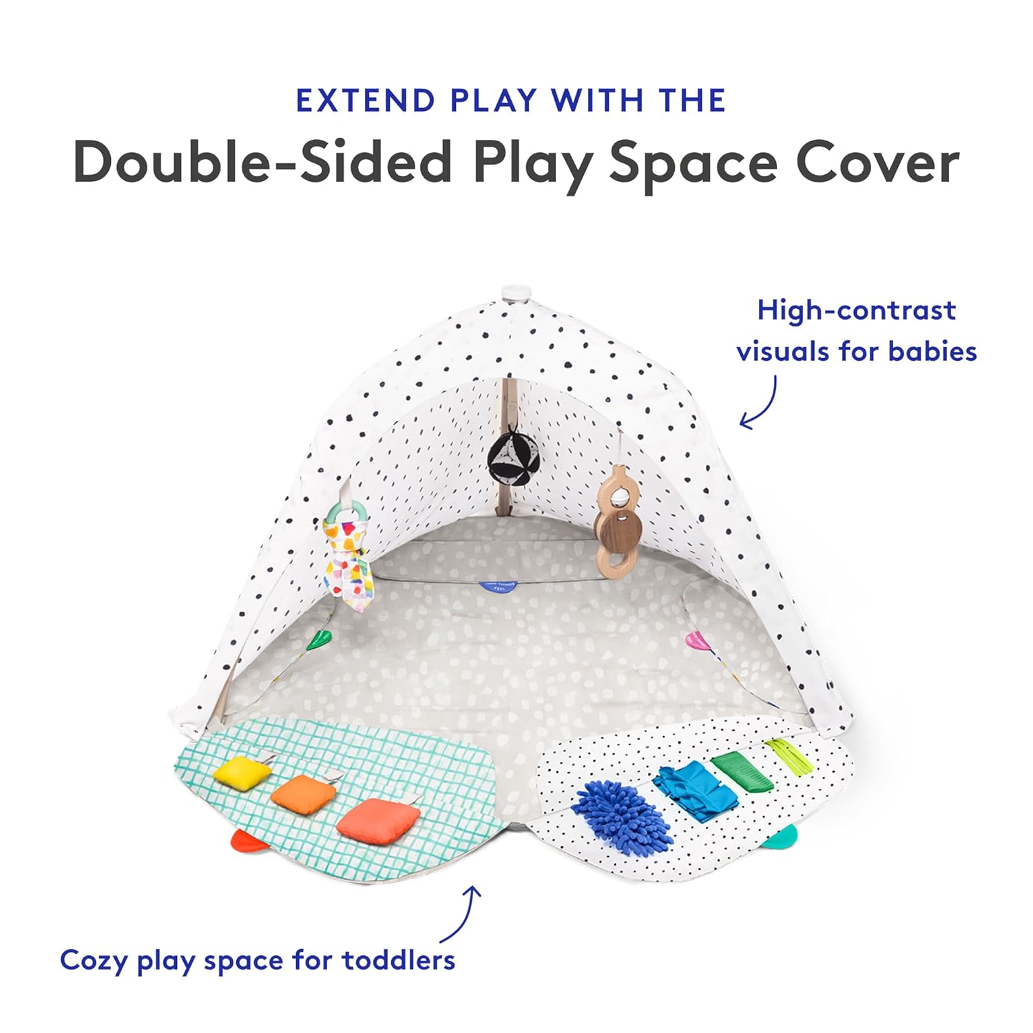 The Play Gym and Sensory Strands Bundle by Lovevery, Stage-Based Developmental Activity Gym for a Whole Year of Play Baby to Toddler Including Play Guide, Ages 0+ Months