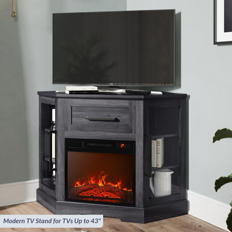 Lakeisha TV Stand for to 43" with Electric Fireplace Included