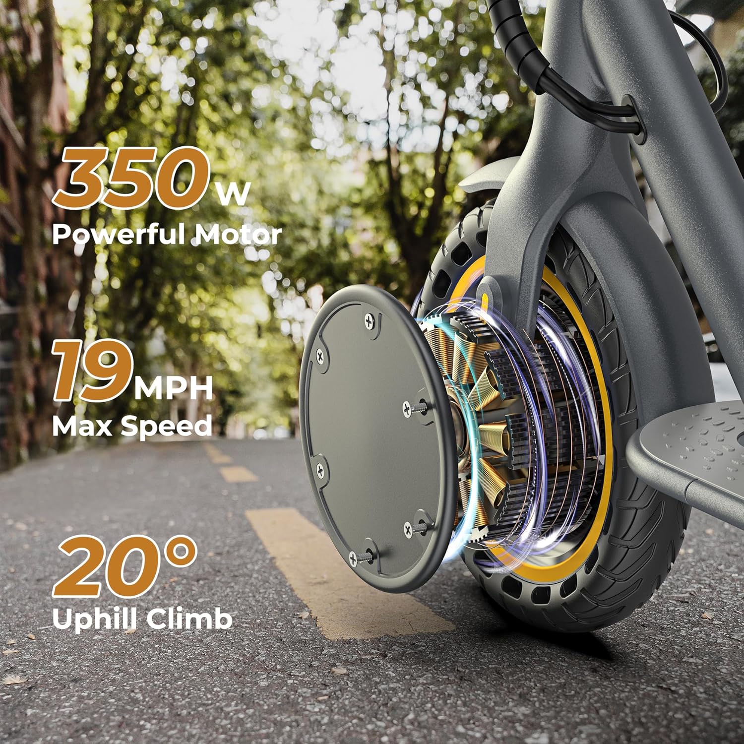 WERHY Electric Scooter, 350W/500W Motor, Top Speed 19/22 mph, Max 16/23/28Miles Ranges, Foldable E Scooter for Adults