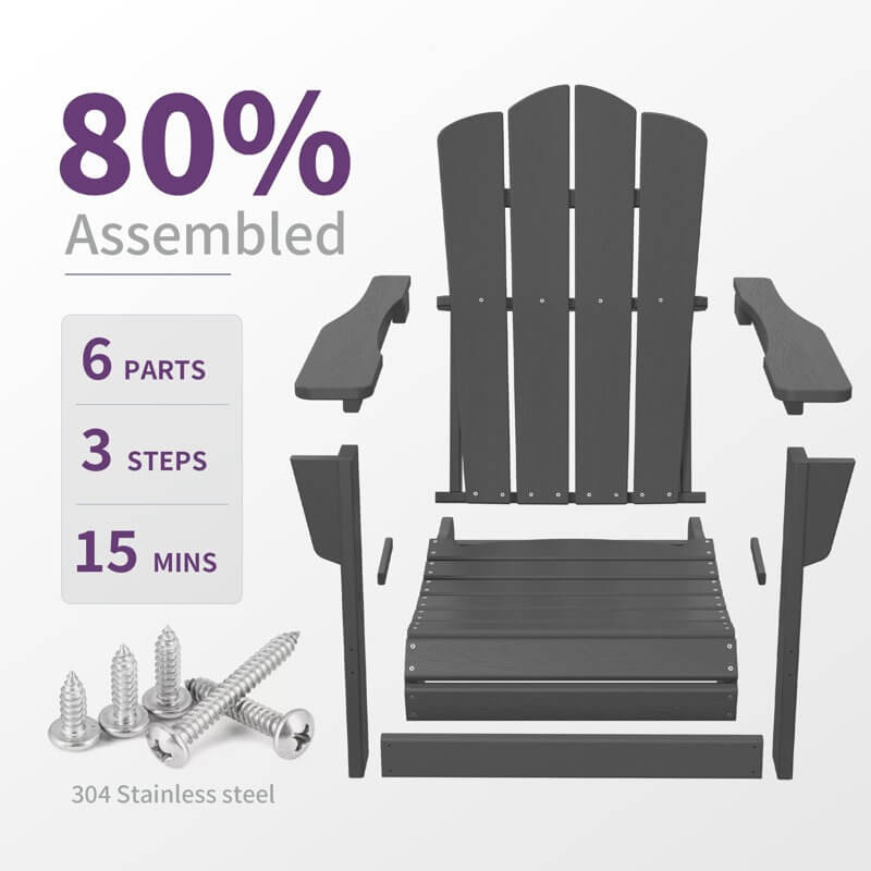 High Density Polyethylene Folding Adirondack Chair