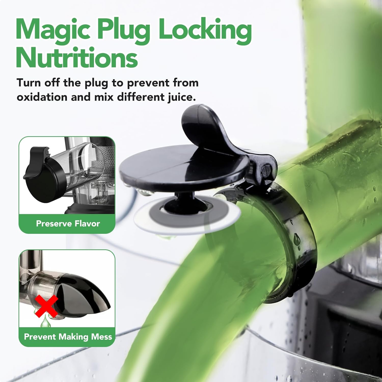 Cold Press Juicer, Juicer Machines with 3.3" Large Feed Chute,Large Capacity,High Juice Yield,Slow Masticating Juicer for Fruits and Vegetables, Self Feeding for Juice Extractor,BPA-Free,Black