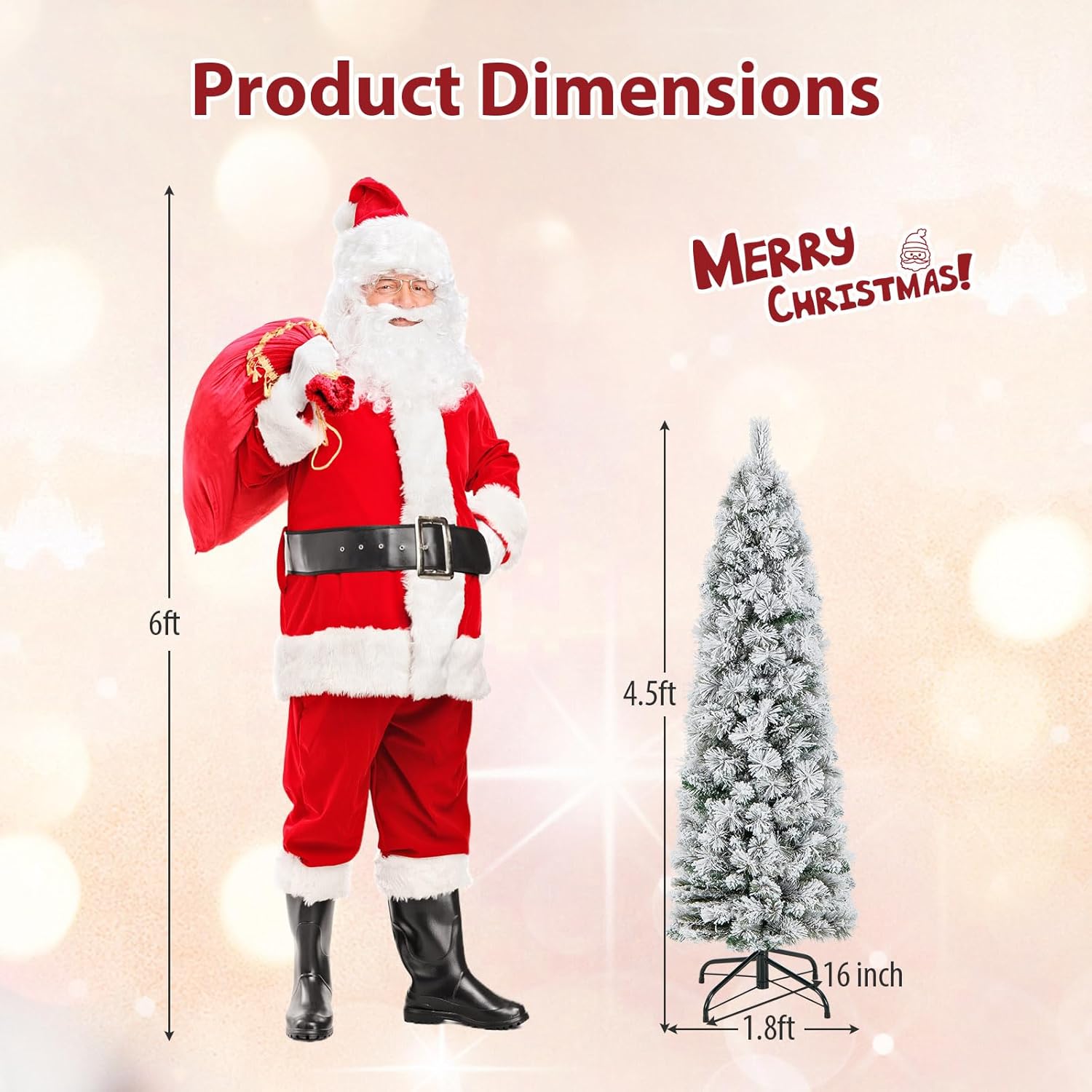 Goplus 7ft Artificial White Christmas Tree Xmas Pine Tree with Solid Metal Legs Perfect for Indoor and Outdoor Holiday Decoration