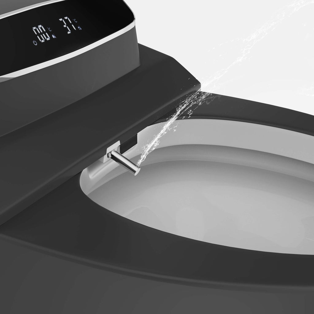 Hynova AX1 Automatic Smart Bidet Toilet, Auto Open/Close Lid Black 1.28 GPF, cUPC & ETL
