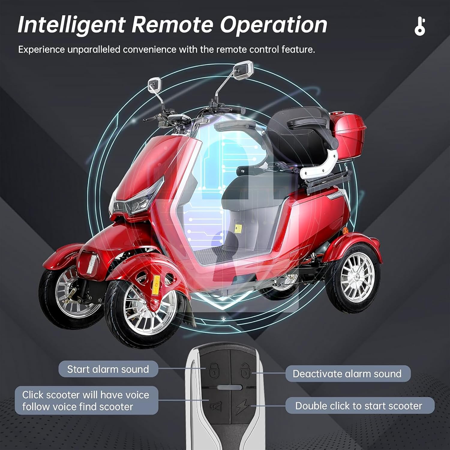 1000W 15 MPH Heavy Duty 4 Wheel Mobility Scooter 500lbs Loadweight, 3 Speed Control Mobility Scooters with 31 Mile Long Range Battery for Seniors & Adults Travel, 20° Max Climbing, Remote Key, Silver