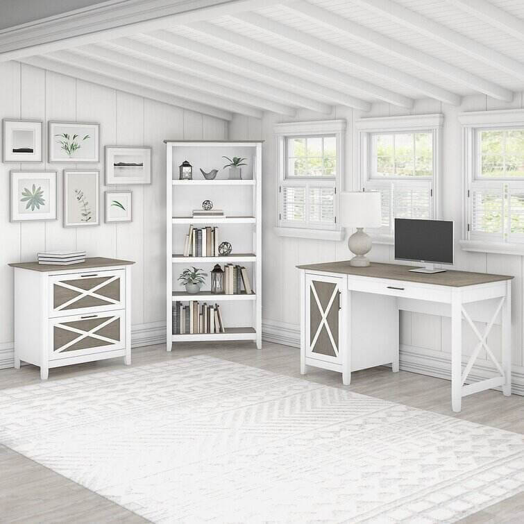 Veda 3 Piece Rectangular Computer Desk Office Set