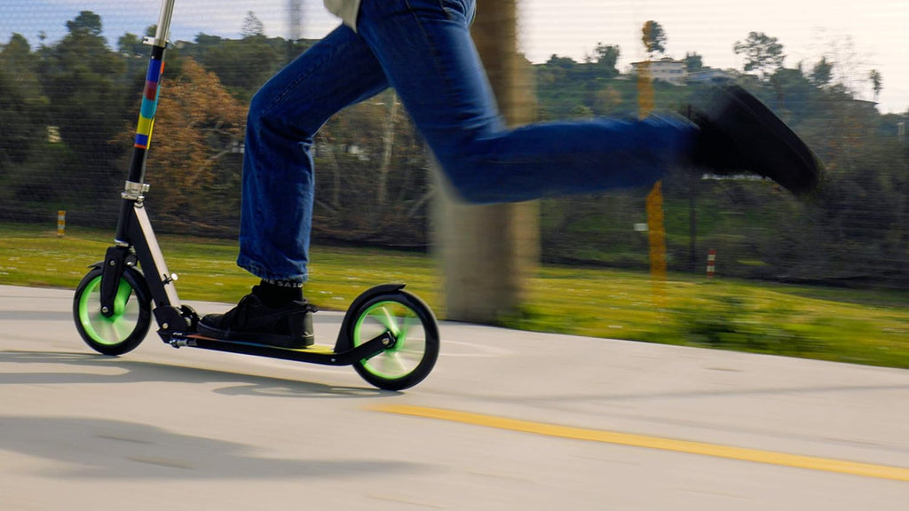Razor A5 Lux Kick Scooter for Kids Ages 8+ - 8" Urethane Wheels, Anodized Finish Featuring Bold Colors and Graphics, for Riders up to 220 lbs