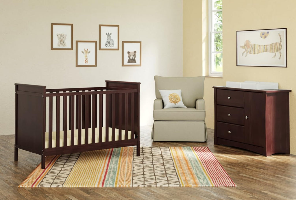 Storkcraft Crescent 6 Drawer Double Dresser (Pebble Gray) – GREENGUARD Gold Certified, For Nursery, Dresser, Kids Nursery Organizer, Chest of Drawers