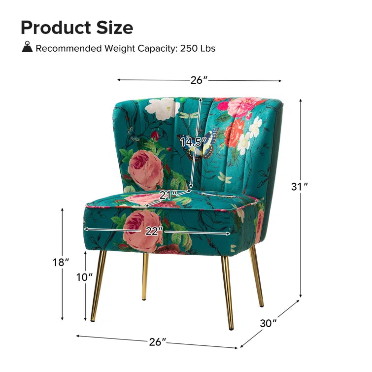 Felicia Polyester/Velvet Barrel Chair