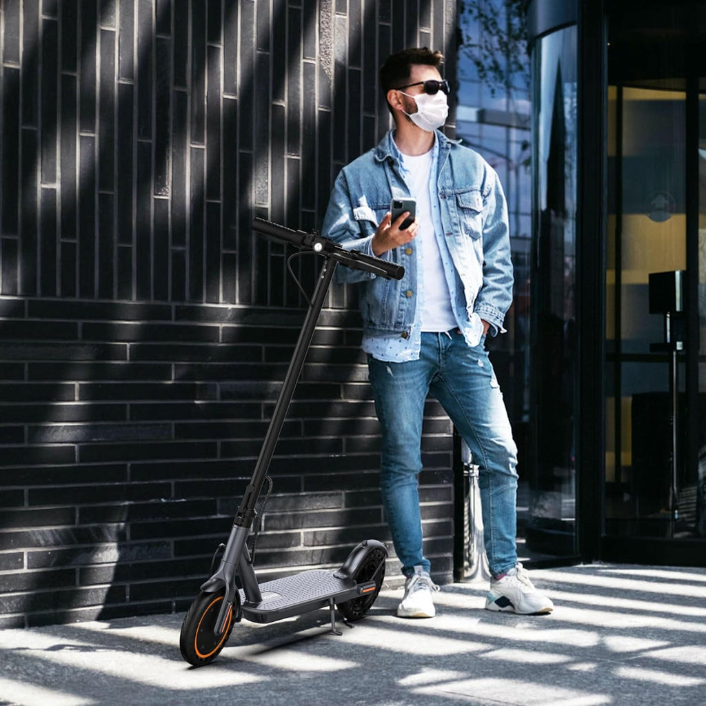 Electric Scooter 8.5" Solid Tires 350W Motor 10.5Ah Battery Up to 23 Miles Range 19 Mph Speed Portable Folding Commuting Scooter Double Braking System, Max Load 264Ibs