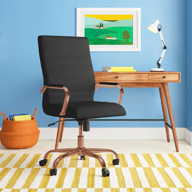 High Back Executive Swivel Office Chair with Metal Frame and Arms