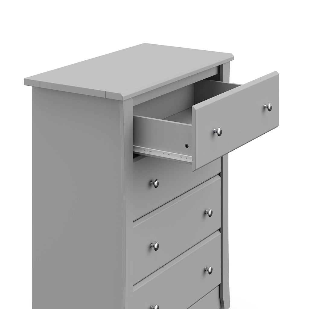 Storkcraft Crescent 6 Drawer Double Dresser (Pebble Gray) – GREENGUARD Gold Certified, For Nursery, Dresser, Kids Nursery Organizer, Chest of Drawers
