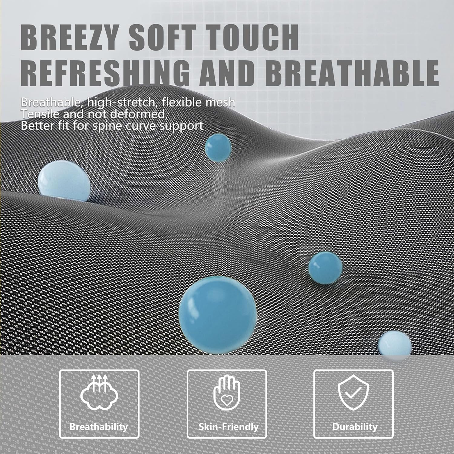 Dowinx Gaming Chair Fabric with Pocket Spring Cushion, Massage Game Chair Cloth with Headrest, Ergonomic Computer Chair with Footrest 290LBS, Blue and Grey