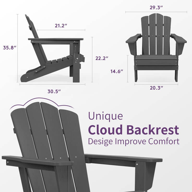 High Density Polyethylene Folding Adirondack Chair