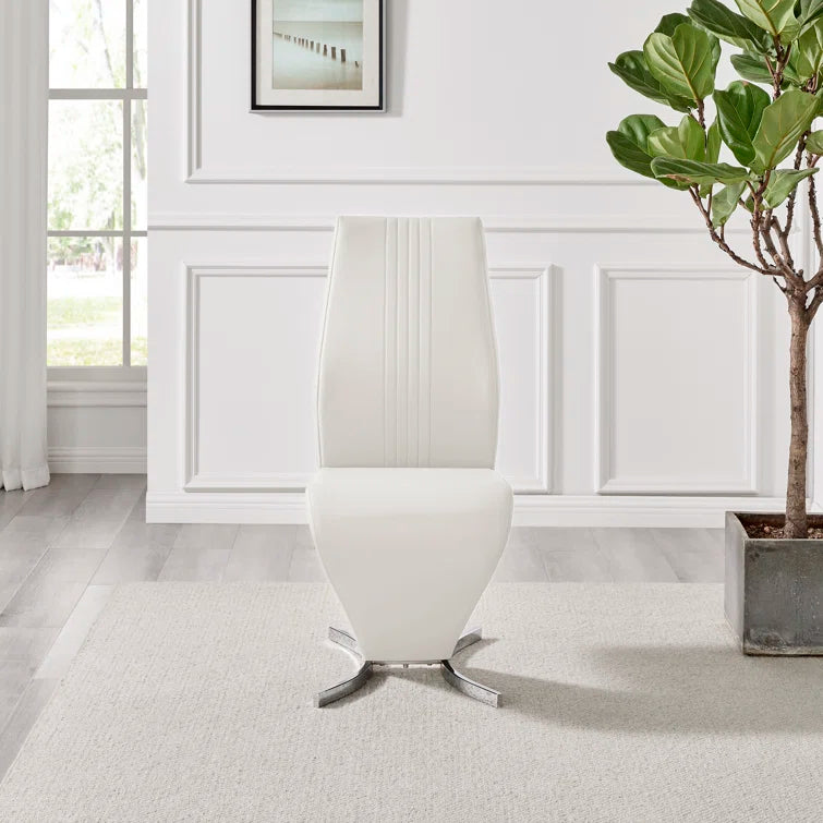 Wilhelm Faux Leather Chrome Feet 'Z' Leg Dining Chairs Modern Design