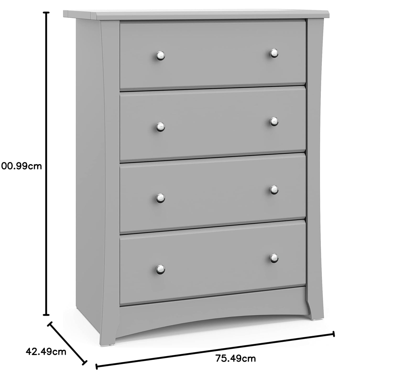 Storkcraft Crescent 6 Drawer Double Dresser (Pebble Gray) – GREENGUARD Gold Certified, For Nursery, Dresser, Kids Nursery Organizer, Chest of Drawers