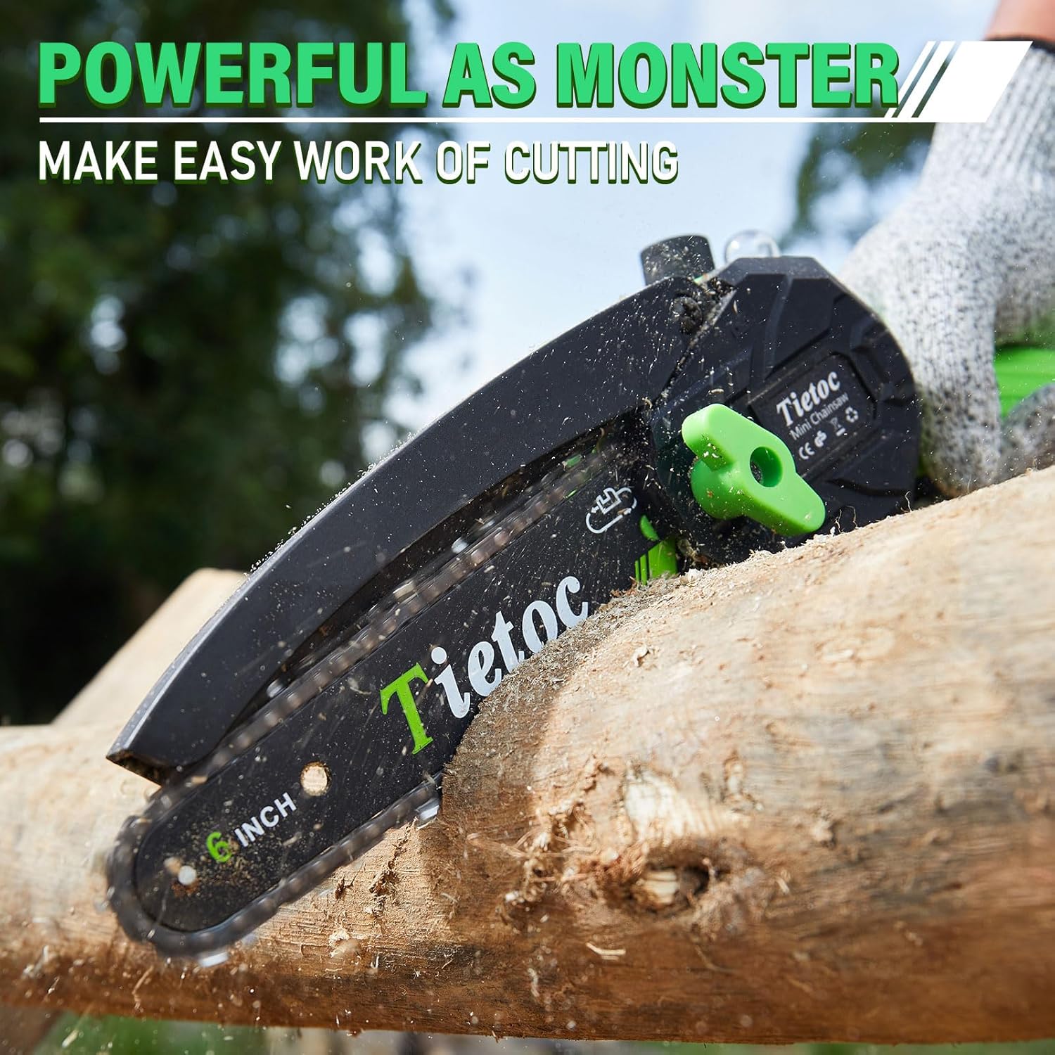 Tietoc Mini Chainsaw 6 Inch Cordless, Portable Electric Chain Saw Small Handheld Battery Powered Super Saws, Stocking Stuffers Christmas Gifts for Men Women, Birthday Mens Gift for Dad Fathers Husband