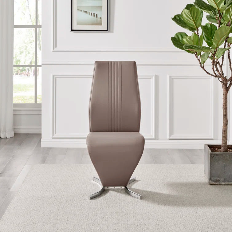 Wilhelm Faux Leather Chrome Feet 'Z' Leg Dining Chairs Modern Design