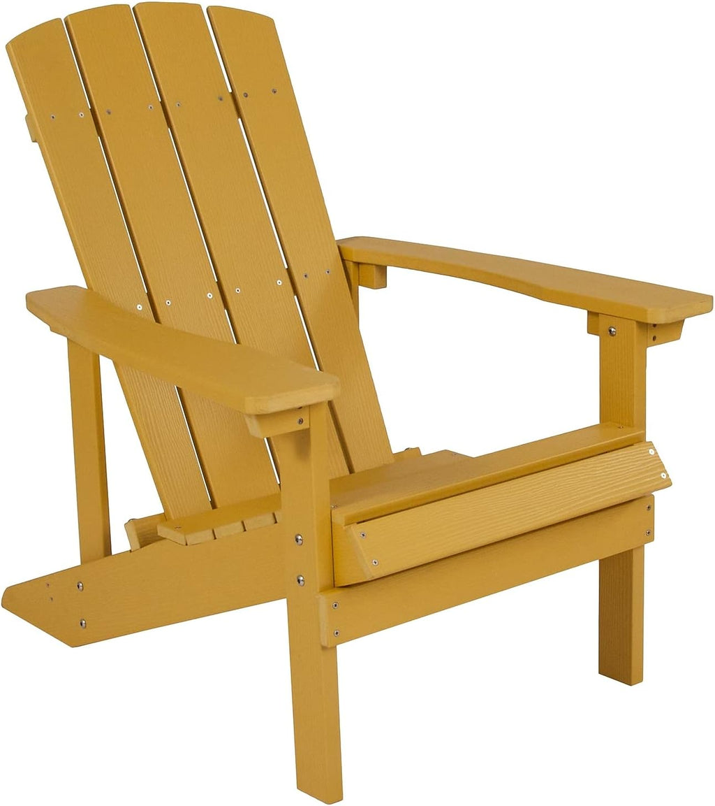 Flash Furniture Charlestown Commercial Grade Indoor/Outdoor Adirondack Chair, Weather Resistant Durable Poly Resin Deck and Patio Seating, Green