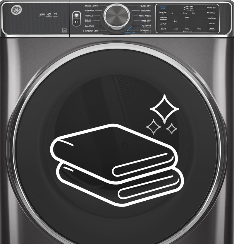 GE ENERGY STAR 7.8 cu. ft. Efficiency Stackable Smart Front Load Washer with Steam and Super Speed Wash