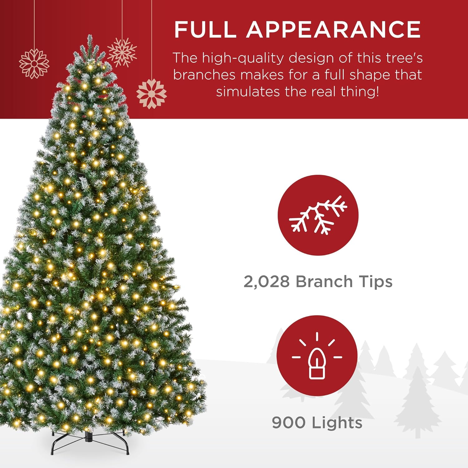 Best Choice Products Artificial Christmas Tree, 6ft Premium Pre-Lit Realistic Spruce Holiday Décor w/Dense Branches, Metal Base - Green Spruce