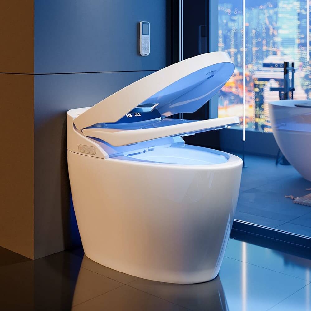 Hynova AX1 Automatic Smart Bidet Toilet, Auto Open/Close Lid Black 1.28 GPF, cUPC & ETL
