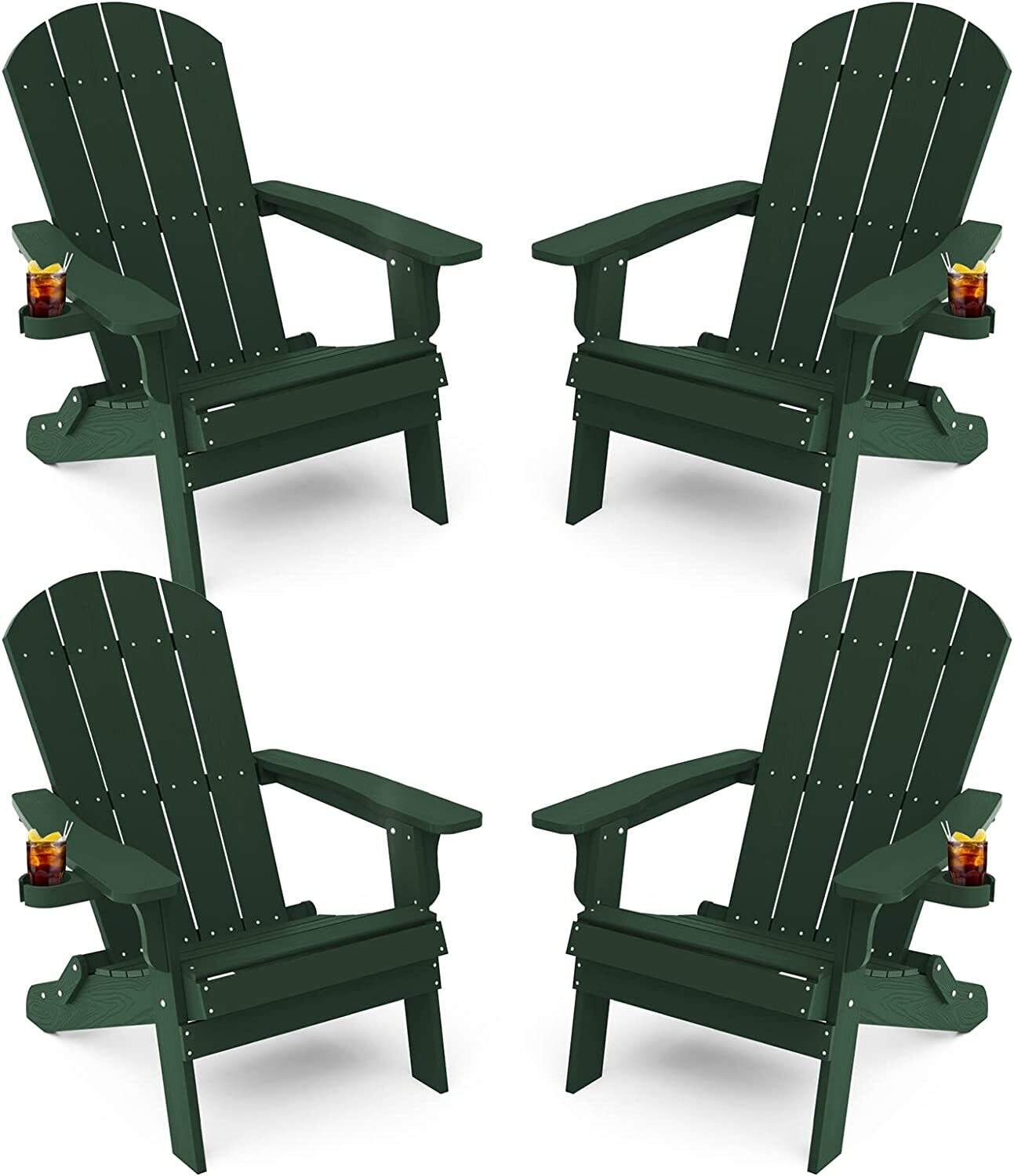 Weather Resistant Blue Recycled Plastic Outdoor Patio Chair (Set of 4)