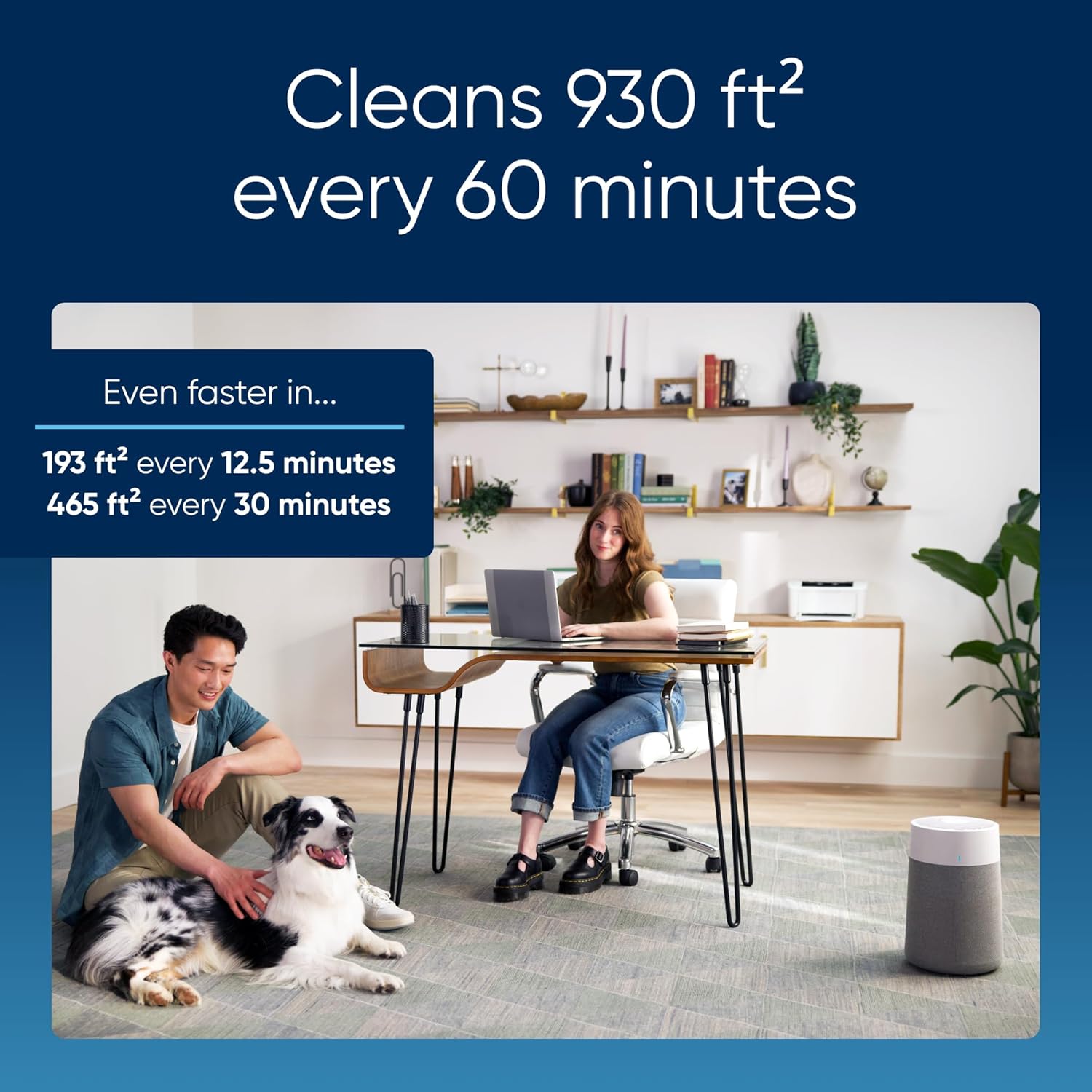 BLUEAIR 2-in-1 Purify + Humidify: Air Purifier and Humidifier with HEPASilent™ and 360° InvisibleMist™ Technology, Top Pour - covers 1,726 sqft in 60 minutes - Perfectly balanced air, one product