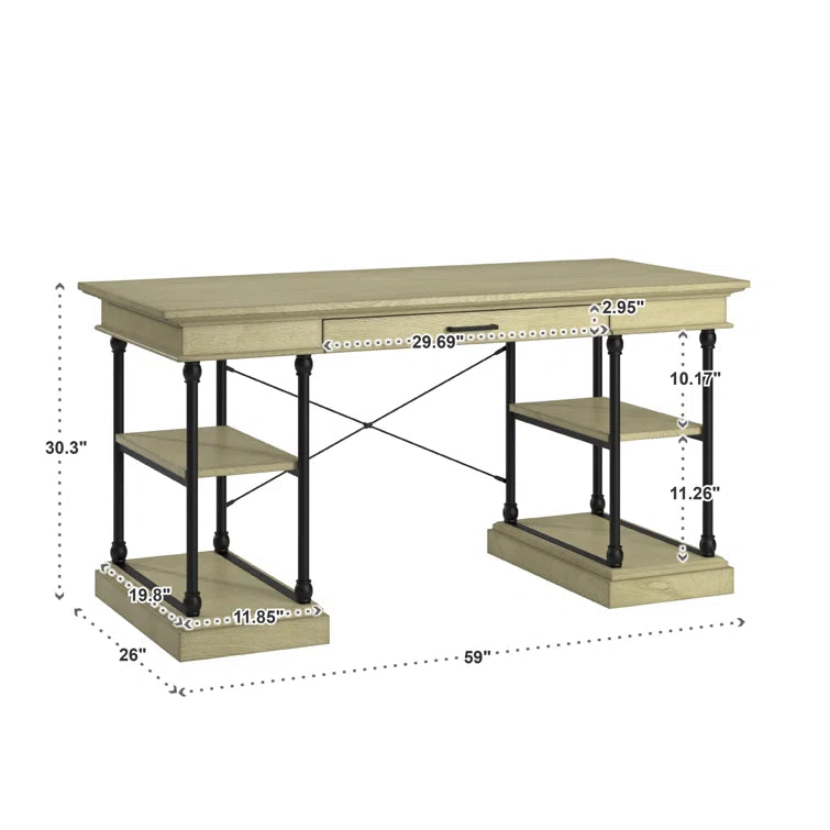Kyler Solid Wood Top Writing Desk