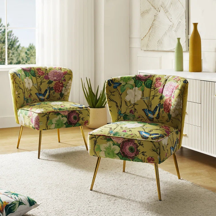 Felicia Polyester/Velvet Barrel Chair