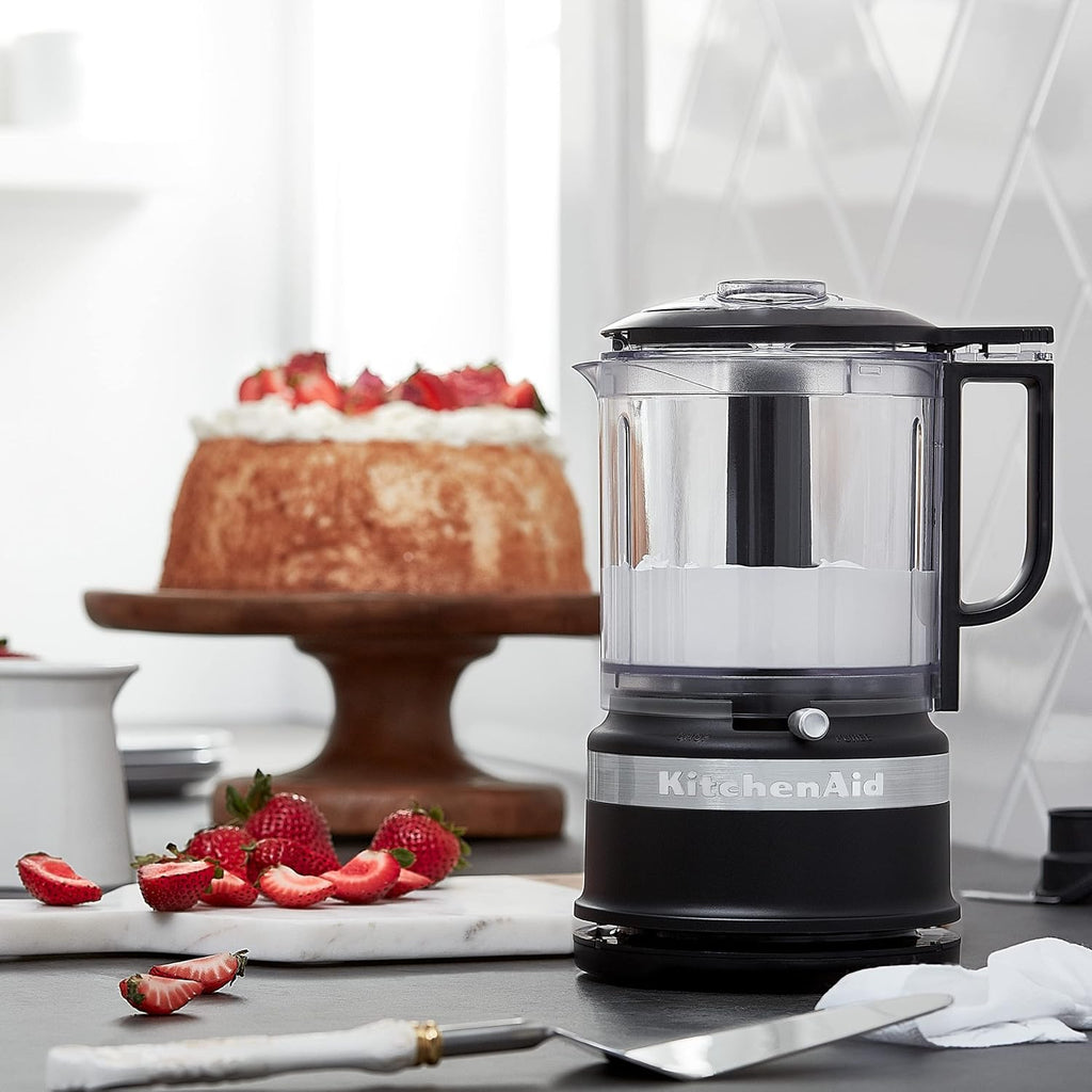 KitchenAid Classic Series 4.5 Quart Tilt-Head Stand Mixer K45SS, White & 5 Cup Food Chopper - KFC0516, Contour Silver