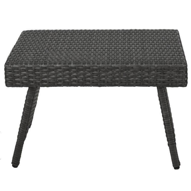 All Weather Wicker Chaise Lounge Set with Table