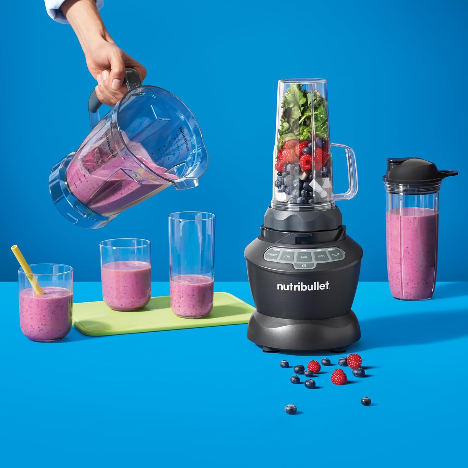NutriBullet ZNBF30500Z Blender Combo 1200 Watt, 1200W, Dark Gray