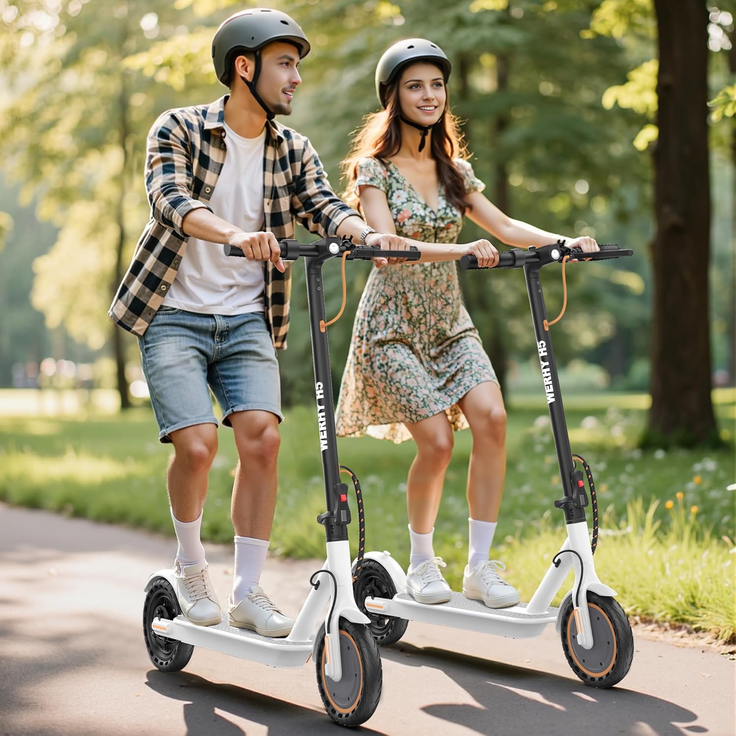 WERHY Electric Scooter, 350W/500W Motor, Top Speed 19/22 mph, Max 16/23/28Miles Ranges, Foldable E Scooter for Adults