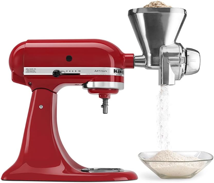 KitchenAid Classic Series 4.5 Quart Tilt-Head Stand Mixer K45SS, White & ® Food Grinder + Fresh Prep Slicer/Shredder Attachment Bundle, White