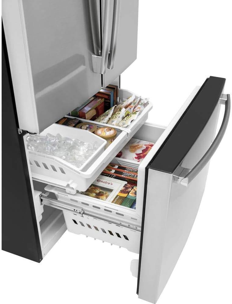 GE GNE27JYMFS 36" French Door Refrigerator with 27 cu. ft. Total Capacity Energy Star LED Lighting Internal Water Dispenser Spill-Proof Shelves in Fingerprint Resistant Stainless Steel