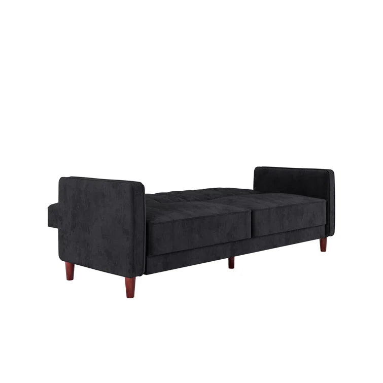 Perdue 81.5" Velvet Square Arm Convertible Sofa
