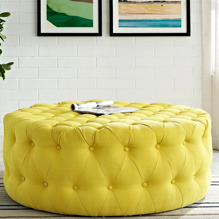 Modway Copper Grove Harrison Blue Amour Fabric Ottoman