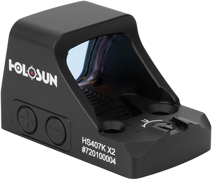 HOLOSUN HS407K X2 Red 6 MOA Dot Open Reflex Optical Sight for Subcompact Pistols - Durable Parallax Free Unlimited Eye Relief Handgun Sight with Aluminum Housing & Shake Awake Technology