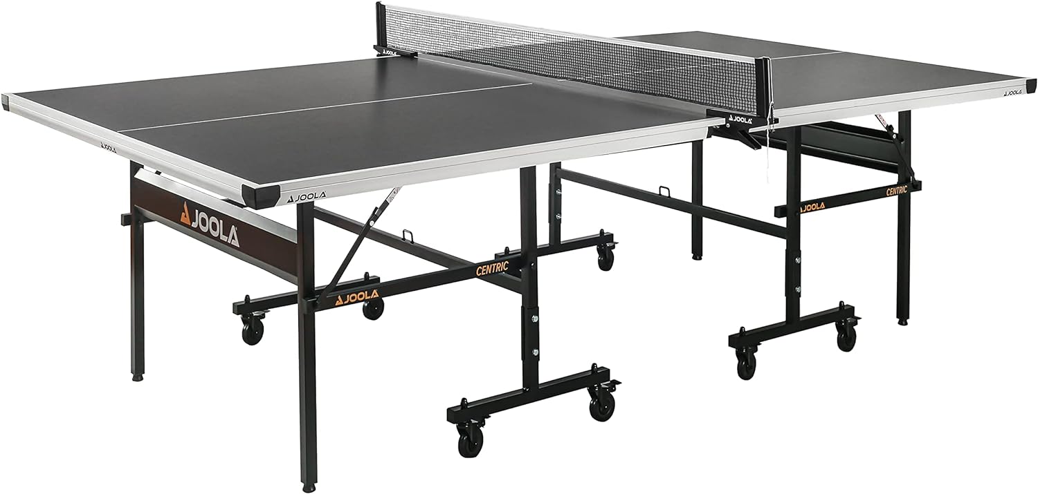 JOOLA Inside - Professional MDF Indoor Table Tennis Table with Quick Clamp Ping Pong Net and Post Set - 10 Minute Easy Assembly - Ping Pong Table with Single Player Playback Mode