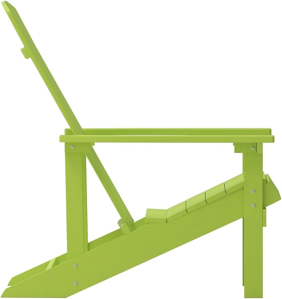 Flash Furniture Charlestown Commercial Grade Indoor/Outdoor Adirondack Chair, Weather Resistant Durable Poly Resin Deck and Patio Seating, Green